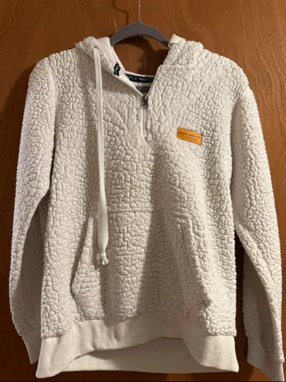 Simply Southern Cream Sherpa Half-Zip Hoodie Sweater